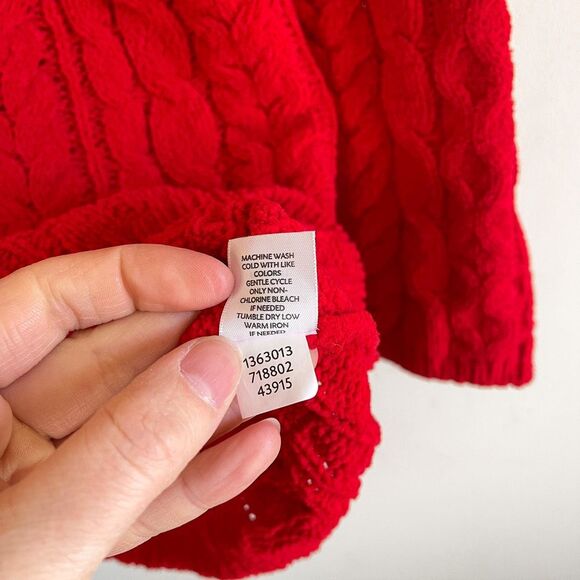 J. Jill Red Cable Knit Sweater Size XS - Picture 4 of 7